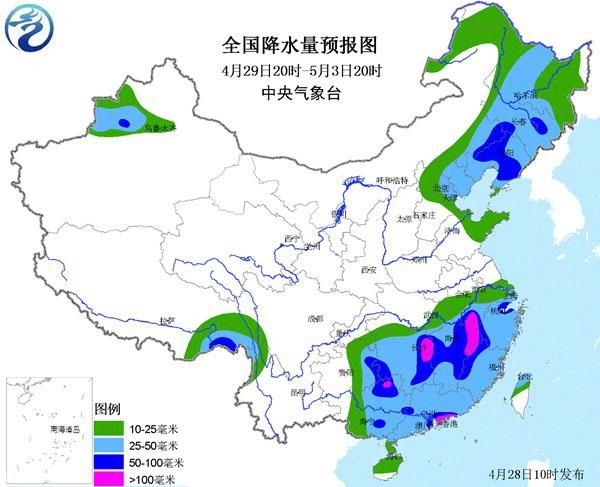 五一北方炎热气温破30℃ 南方多降雨